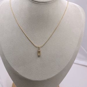 Baguette cz pendant necklace. Stainless steel.